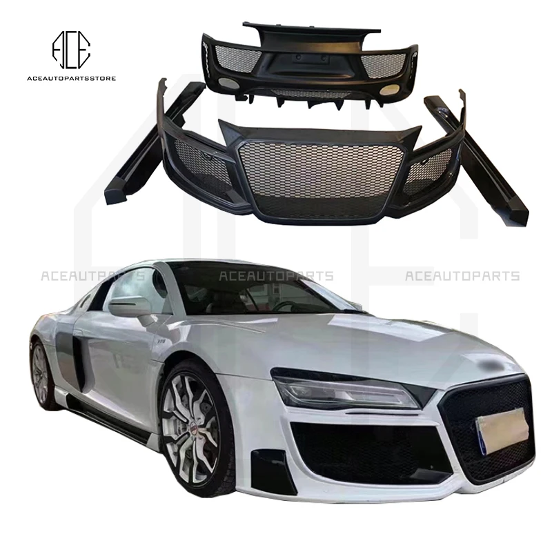 

Для Audi R8 R Стиль углеродное волокно/FRP комплект корпуса передний бампер губа диффузор боковая юбка спойлер автозапчасти