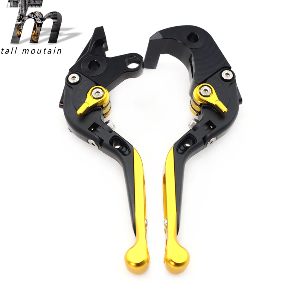 Brake Clutch Lever For SUZUKI GSX1300 BKING 2008-2011 Black+Gold Motorcycle Adjustable Folding Extendable logo B-KING