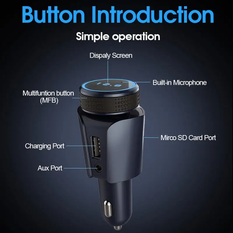 Onever T18 Bluetooth fm-передатчик Автомобильный MP3-плеер автомобильный комплект Автомобильное USB умное зарядное устройство Поддержка tf-карты музыкальный формат Hands-Free