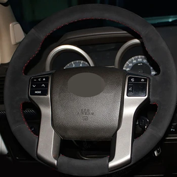 

DIY Black Hige Soft Suede Car Steering Wheel Cover for Toyota Tundra Tacoma 4Runner 2014-2019 Land Cruiser Prado 2010-2017