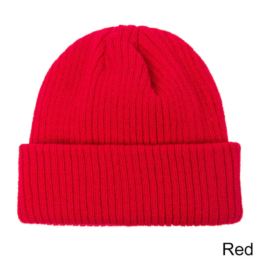 IWINTER, зимняя шапка бини для мужчин и женщин, стрейчевая вязанная теплая шапка с дыней, унисекс, одноцветная, в стиле хип-хоп, на каждый день, шапочки, одноцветная шапка - Цвет: B