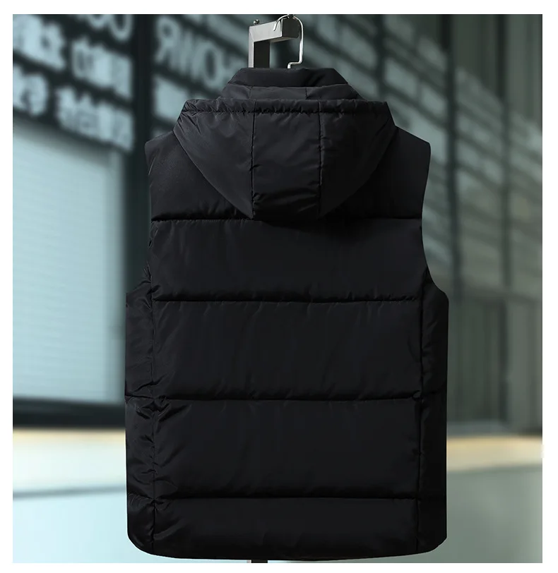 Зимние мужские жилеты больших размеров 7XL 8XL 9xl 10xl Повседневная зимняя куртка без рукавов Мужская Толстая теплая парка с капюшоном куртка жилет для мужчин