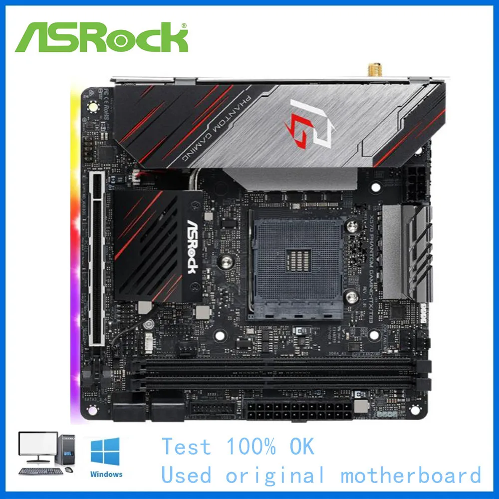 Utilizzato Per Asrock X570 Phantom Gaming-Itx/Tb3 Gaming-Computer Itx M.2 Scheda Madre Ssd Nvme Scheda Madre Desktop Am4 Ddr4 X570