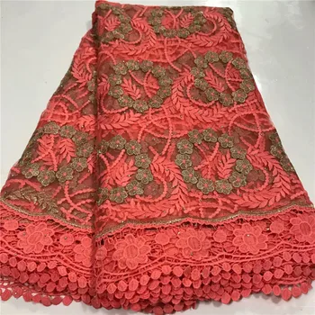 

French Cord Lace Fabric 2020 Latest African Lace Fabric With Stones Embroidery Mesh Lace Fabric High quality Nigerian Lace dress