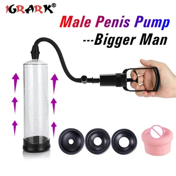 Male Penis Extender Vacuum Pump Dick Enlargement Cock Enlarger Stretcher Enhancer Enhancement Adult Erotic Sex Toys for Men 18+ 1