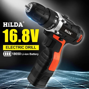 

16.8V Electric Drill Lithium-Ion Battery 2 Speed Electric Cordless Drill Cordless Screwdriver Mini DIY Driver Woodworking Tools