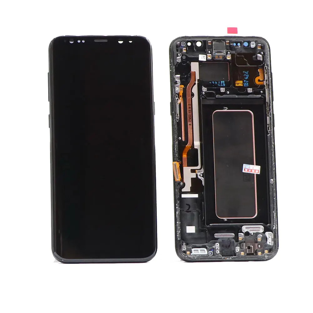 Супер AMOLED S8 lcd для SAMSUNG Galaxy S8 G950 G950F дисплей S8 Plus G955 G955F сенсорный экран дигитайзер с рамкой