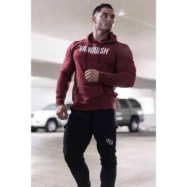 Мужской спортивный костюм Muscle Brother для фитнеса, осенний и зимний пуловер с капюшоном, повседневные обтягивающие брюки