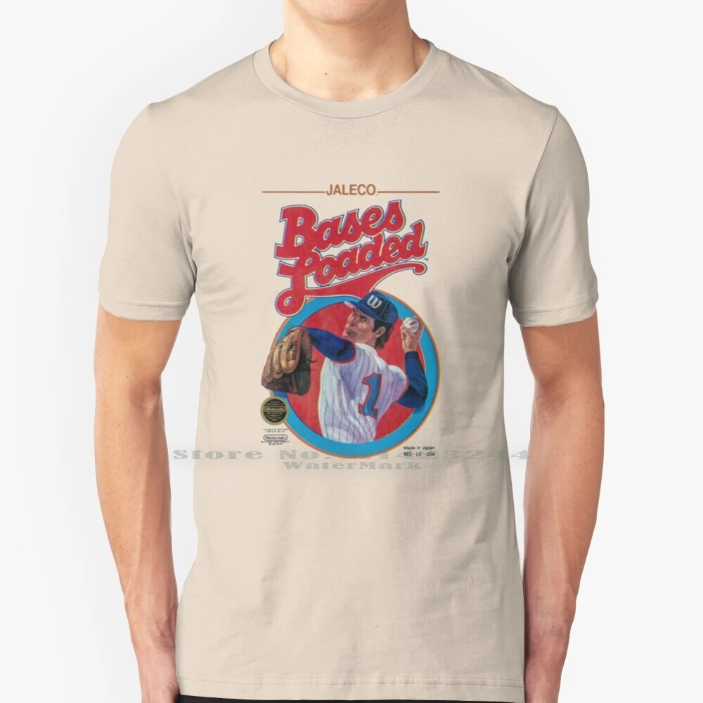Jaleco Bases Loaded T Shirt 100% Pure Cotton Baseball Sports Video Game Nes  Bases Loaded Pitcher Glove Japan 1987 80s Games - T-shirts - AliExpress