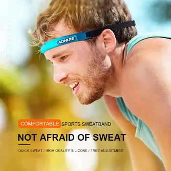 

Basketball Yoga Silicone Adhesive Tape Headband Running 48-80cm Blue Silica Gel Gym Fitness Sweatband Cycling Outdoor Sports