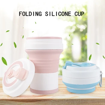 

DINGZHUO Folding Coffee Mugs Travel Collapsible BPA FREE Silicone Cup Outdoor Water Bottle Food Grade Drinkware Tea Cup