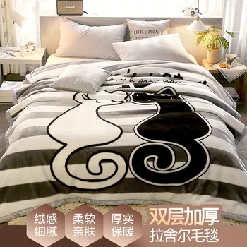 

Cartoon Style Raschel Blanket Fleece Blanket Super Soft Coverlet Sofa Cover Winter Warm Sheets Easy Wash Blankets CF