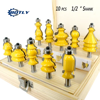 

Botly 10PCS 1/2" Shank Woodworking tools milling cutter woodworking cutter tenon cutter construction forming milling cutter line