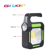 GIJOE портативный светодиодный рабочий портативное зарядное устройство в виде фонарика cob Солнечный свет водонепроницаемый 2 режима пластиковый usb Перезаряжаемый рабочий прожектор кемпинг лампа