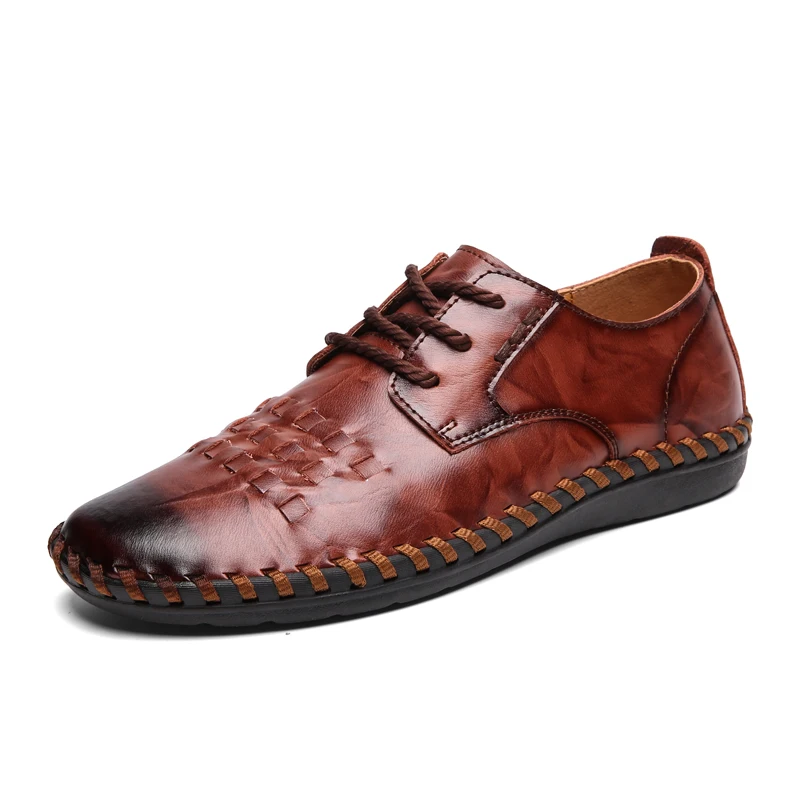 Spring new leather men's shoes wear-resistant outsole casual breathable comfortable | Обувь