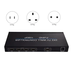 Contrôleur de mur vidéo Compatible HDMI 2X2, écran HD 1080P, rotation de 180 degrés, 8 Modes d'affichage entrée et sortie 