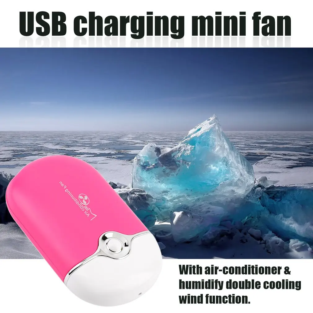 Easy Operating Convenient Rechargeable Portable Mini Handheld Air Conditioning Cooling Fan USB Cooler Practical Gift