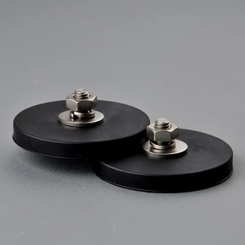 

2Pcs 45KG Powerful Neodymium net Disc Rubber Costed D88x8Mm M8 Thread Surface Protecting LED Light Camera Car Mount net fo