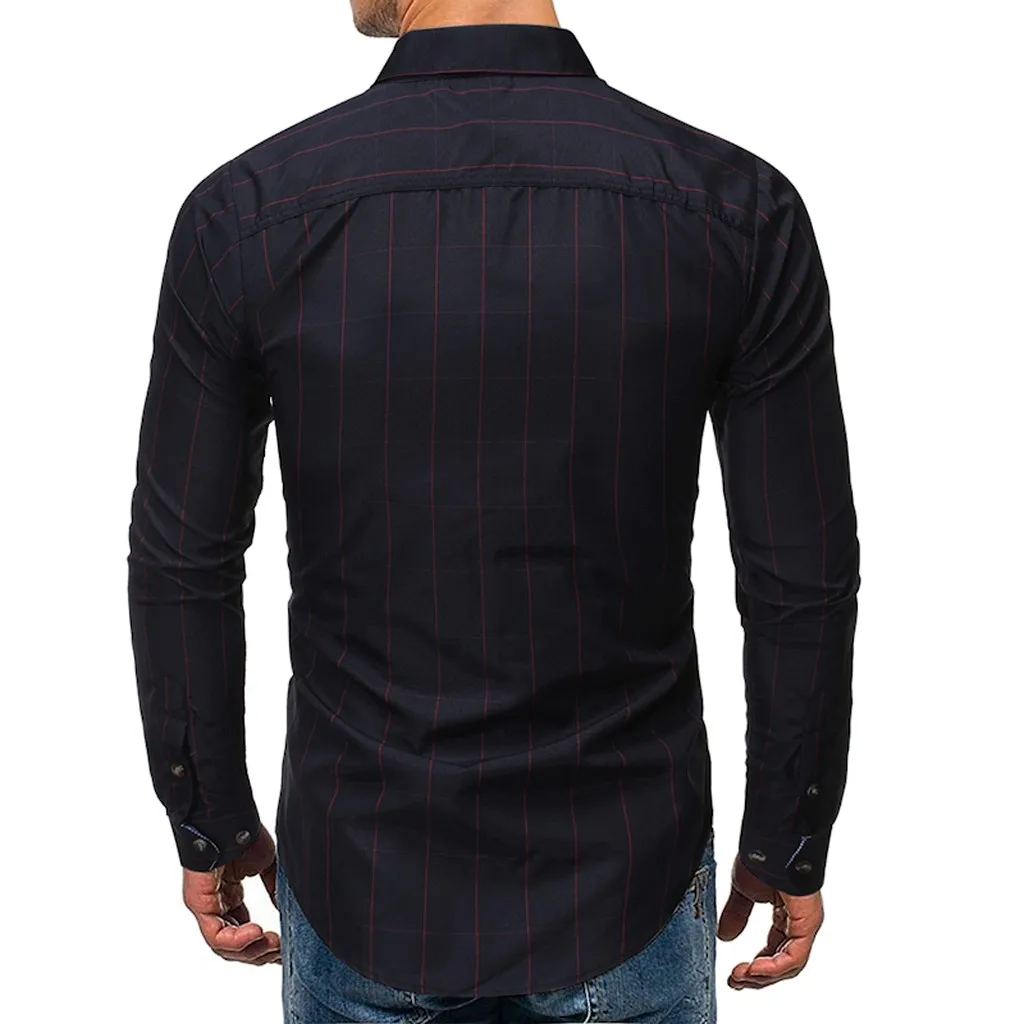 Рубашка camisa masculina мужская рубашка мужские рубашки chemise homme Кнопка отложной воротник Slim Fit длинный рукав рубашка Z4