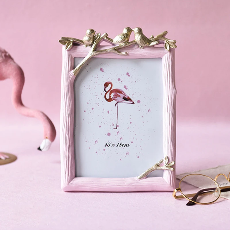Рамка для картин в скандинавском стиле золотая птица розовая рамка для фото декора 6 дюймов 7 дюймов 8 дюймов креативная настольная подставка украшения подарок другу