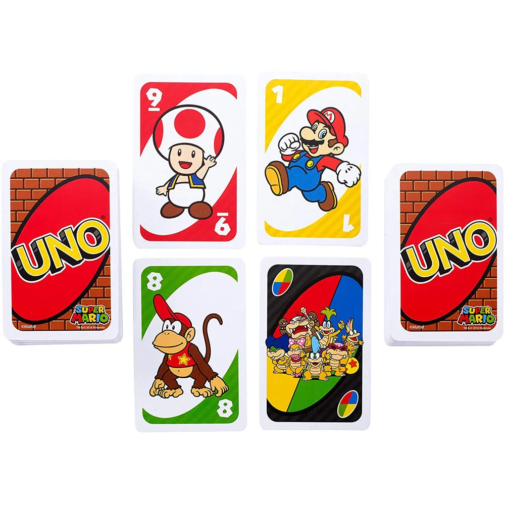 Playing Cards Mattel UNO Super Mario Card Games Family Funny Entertainment Board Game Poker Kids Toys