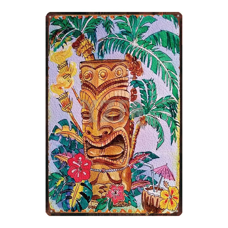 DU-3042 Tiki Bar жестяная вывеска металлическая пластина настенная паба кухня ресторан домашний художественный Декор винтажный Железный плакат куадро DU-3033 - Цвет: DU-3042