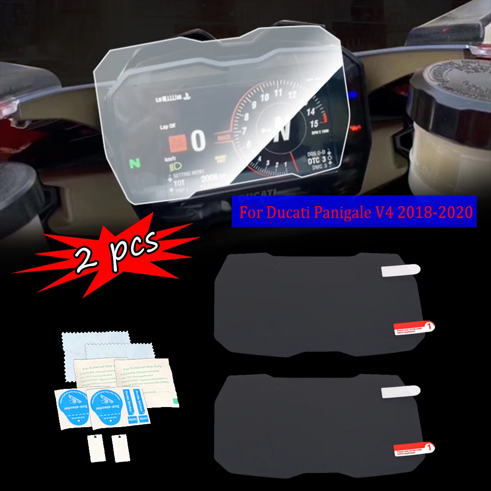 

2 SET For Ducati PANIGALE V4 2018 2019 2020 Motorcycle Accessories Dashboard Cover Cluster Anti Scratch Film Screen Protector