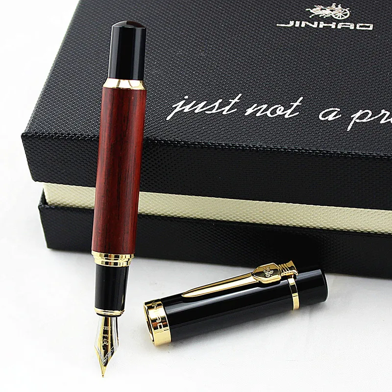 JINHAO 650 натуральная деревянная перьевая ручка ручной работы полностью красивая 0 5