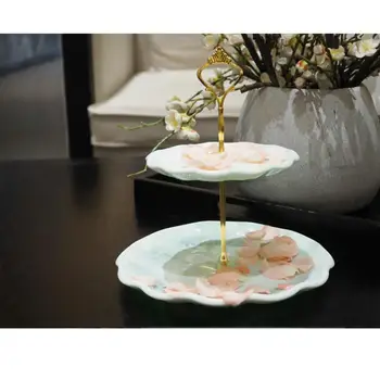 

2 layers Fruit Tray Silicone Molds DIY Dried Flower Craft Tools Epoxy Resin Round Teaboard Mould Handmade Resin