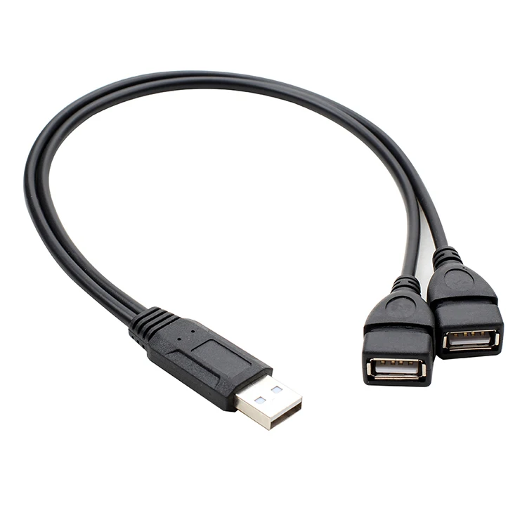 Одна минута два USB мужчина к двойной женской головке линия от одного до двух линий передачи данных Мужской до двух женщин удлинитель кабель, провод для зарядки