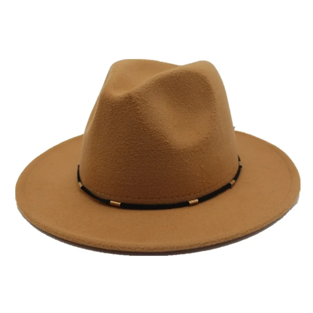 Khaki Аутентичная Высококачественная Мужская и Женская шерстяная шляпа Fedora для путешествий на открытом воздухе повседневная дикая шляпа ретро мягкая фетровая шляпа размер 56-58 см - Цвет: Khaki