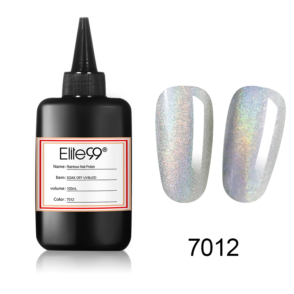 100ML 7012 Elite99 Радужный цвет лак для ногтей воздушный сухой лак для ногтей используется без протирания верхнее покрытие ногтей лак мерцающий лак для ногтей - Color: 100ML 7012