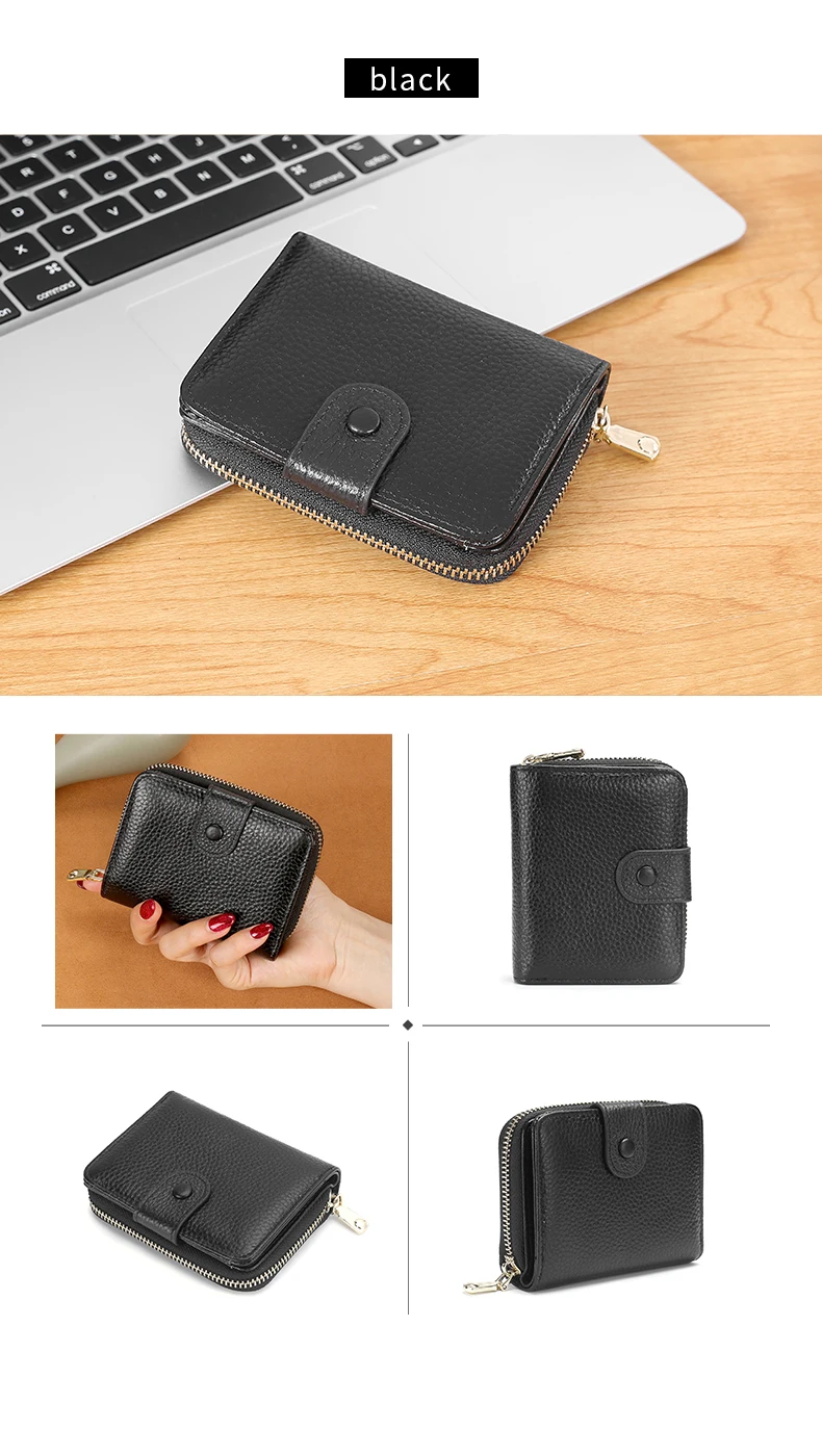 Дизайн держатель для карт женская сумка из натуральной кожи Rfid ID кредитный держатель для карт s мужской короткий кошелек с застежкой