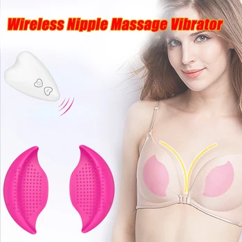 Remote Control Nipple Vibrator Chest Stimulator Breast Massager Breasts Enlarge Pump Adult Products Sex Toys for Women 10 Speed 2