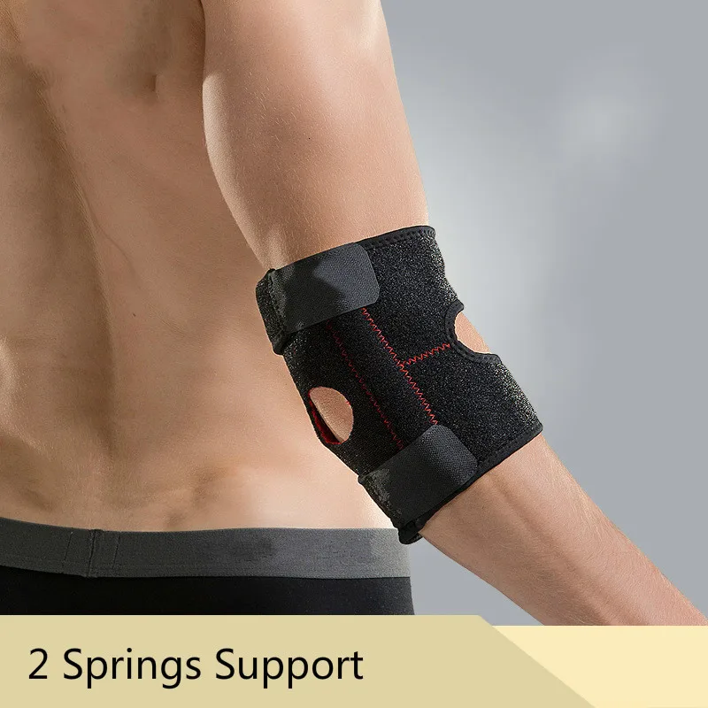

1PCS Basketball Volleyball Tennis Elbow Brace Protector Wrap Breathable Adjustable Spring Support Arm Sleeve Pad Pain Relief