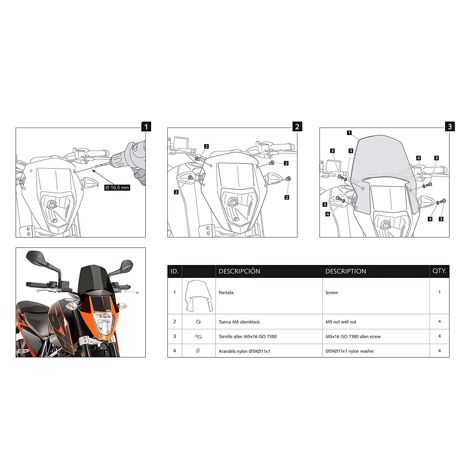 Мотоцикл лобовое стекло для 2012- Duke Enduro R 690 мотоцикл ветер экран лобовое стекло защитная крышка 2013 201