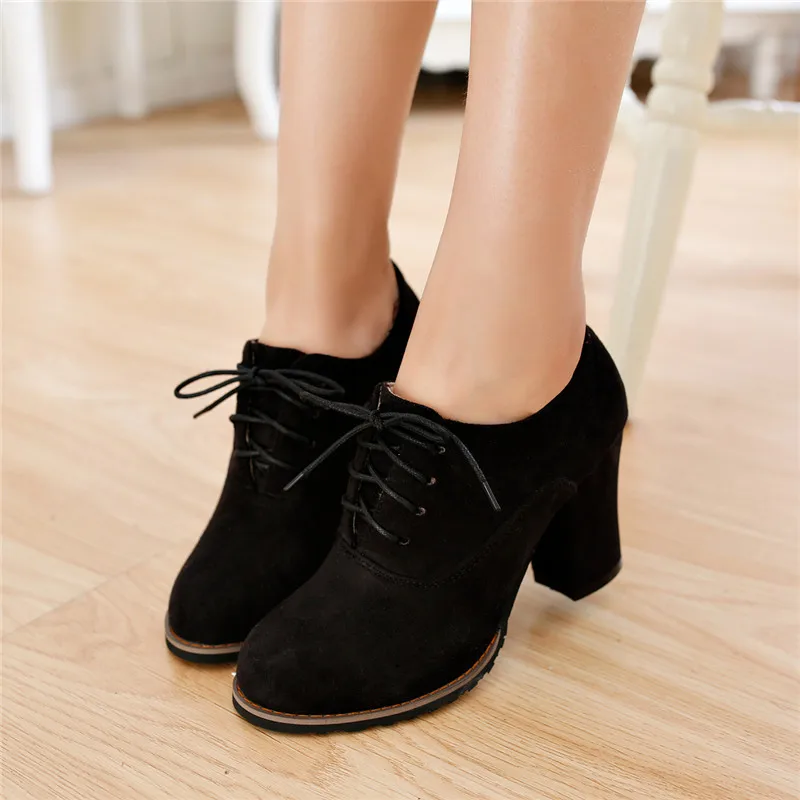 MEMUNIA/ размера плюс 48; новейшие ботильоны; женские классические модельные туфли на высоком каблуке с круглым носком; Женская Офисная обувь; ботинки