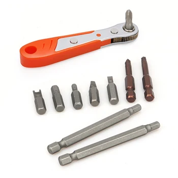 

Ratchet Wrench Spanner Mini 36 Teeth 1/4in Drill Bit Socket Spanner Screw Driver Sleeve Spanner Car Hand Tools Accessories