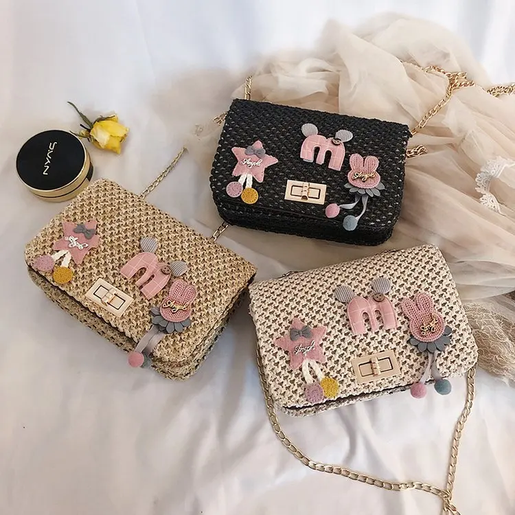 

2019 Bag New Style Weaving Women's Shoulder Oblique Bag Fashion Cool Lettered Chain Magnetic Snap Square Sling Bag