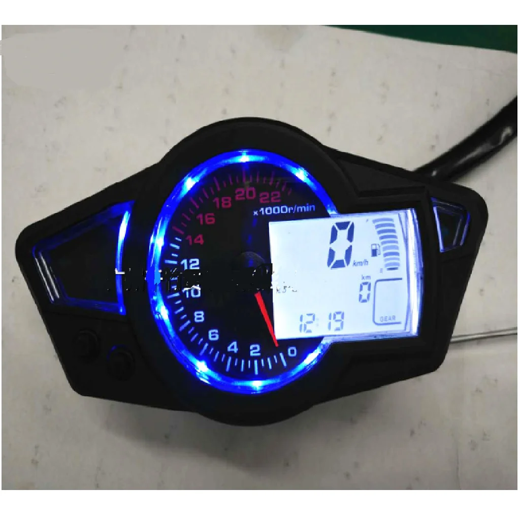 Universal Motorcycle 1000r/Min LCD Odometer Speedometer Tachometer Gauge Multi-function Universal Fits for Yamaha Honda