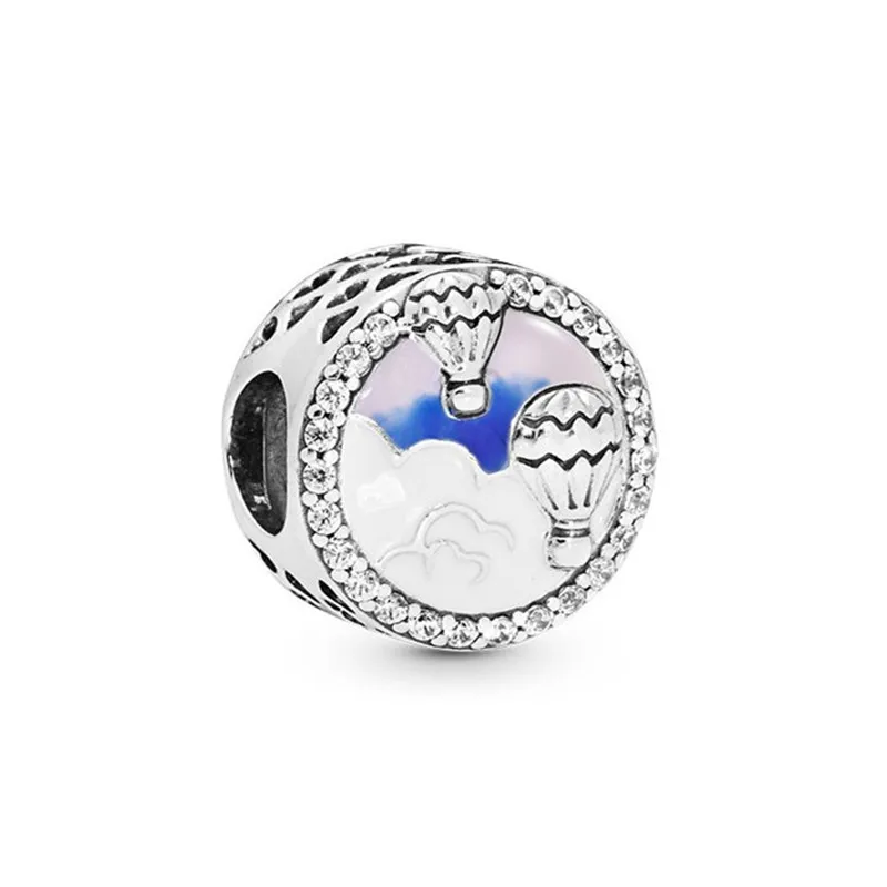 Браслет Pandora, серебро 925,, CZ, самолет, Автомобильная камера для корабля, амулеты, S925, розовый, багажник, воздушный шар, бусины для изготовления ювелирных изделий - Окраска металла: gs170-1