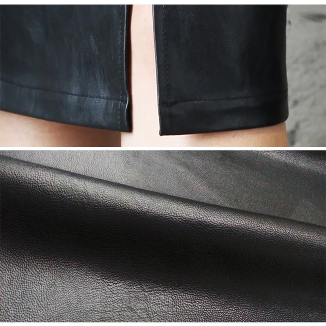 Women PU Leather Midi Skirt Autumn Winter Ladies Package Hip Front or Back Slit Pencil Skirt - Image 6