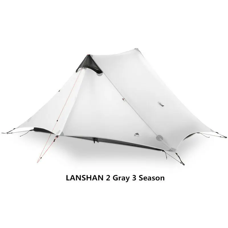 LanShan 2 3F UL GEAR 2 человек 1 человек Открытый Сверхлегкий Палатка 3 сезона - Цвет: Gray 2P 3 Season