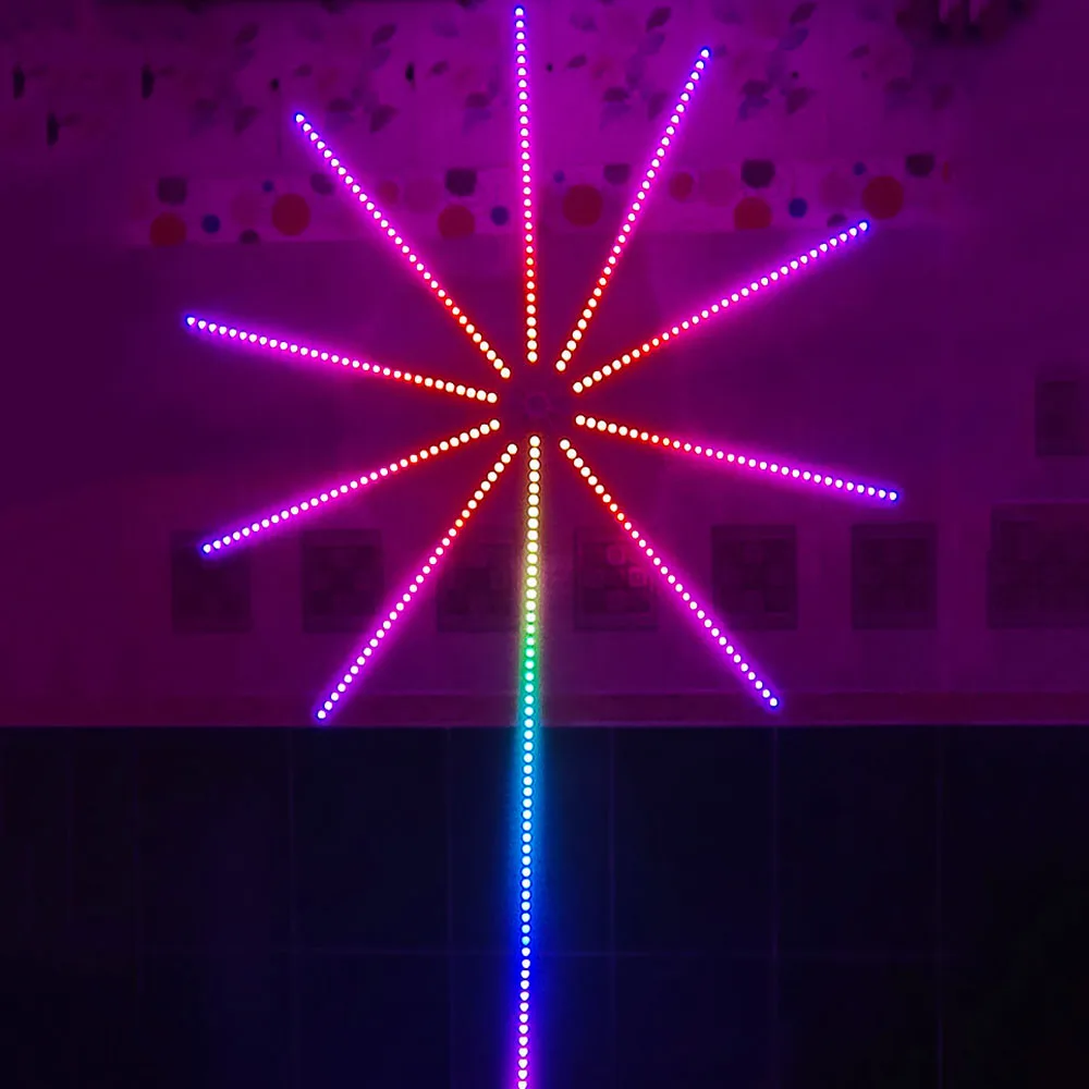 Рождественская Светодиодная лента в виде фейерверка RGB Гирлянда сказочное