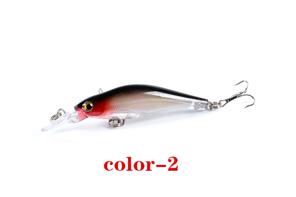 8mm 6.3g Rudra Hard Fishing Lure Minnow Bait Artificial Bait Lure Swimbait Wobbler with 2 High Quality Hooks