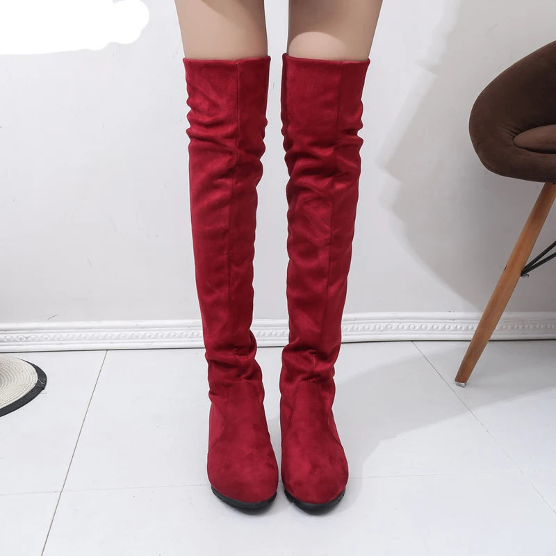 Thigh High Woman Thigh Red Grey Knee High Boots Women Women's Winter High Boots Women's
