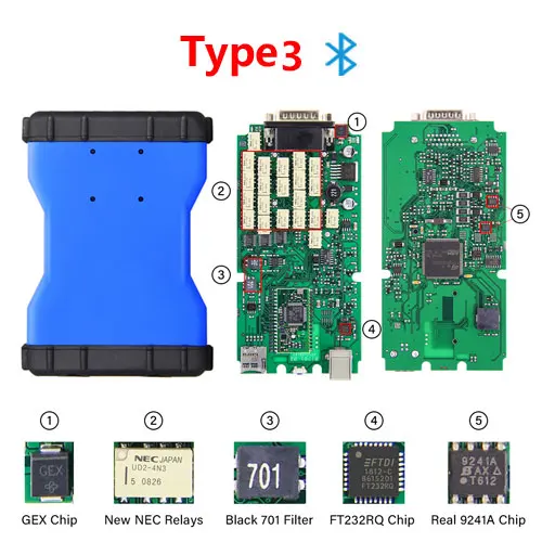 Multidiag pro Одиночная плата bluetooth автомобильная Диагностика OBD2 Scanrner tcscdp. R3. R1 автомобили Грузовики OBDII диагностический инструмент - Цвет: type3 with BT