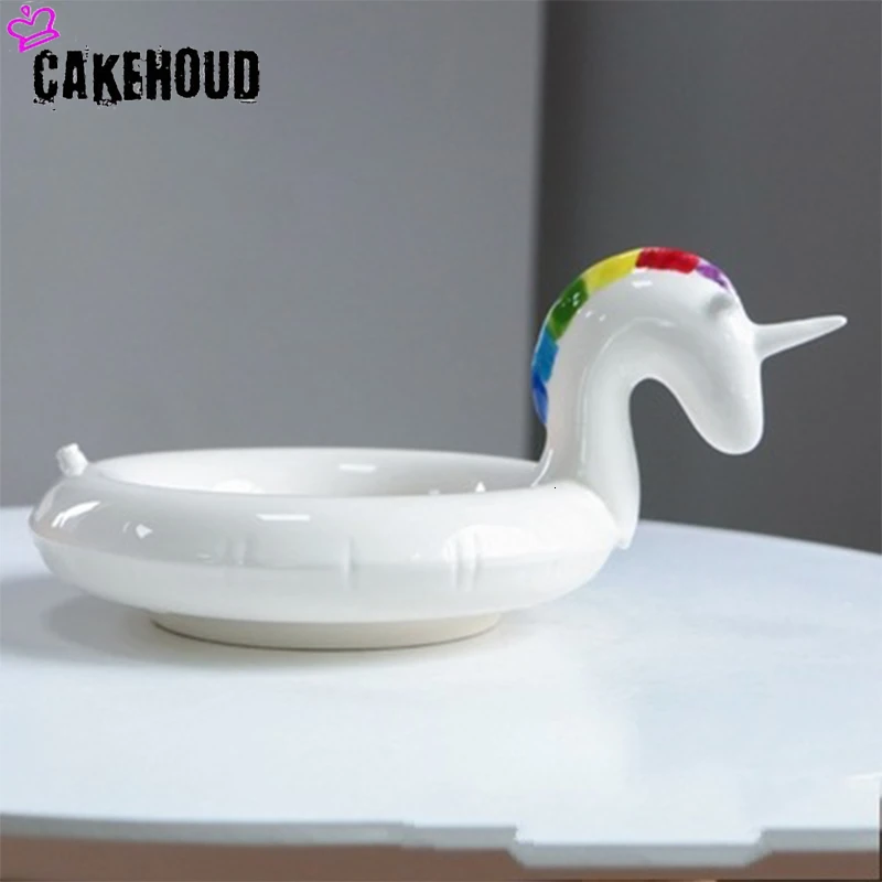 CAKEHOUD творческая личность керамические Фламинго закуски десерт чаша Единорог Черный лебедь форма кольца прибор для хранения фруктов лоток