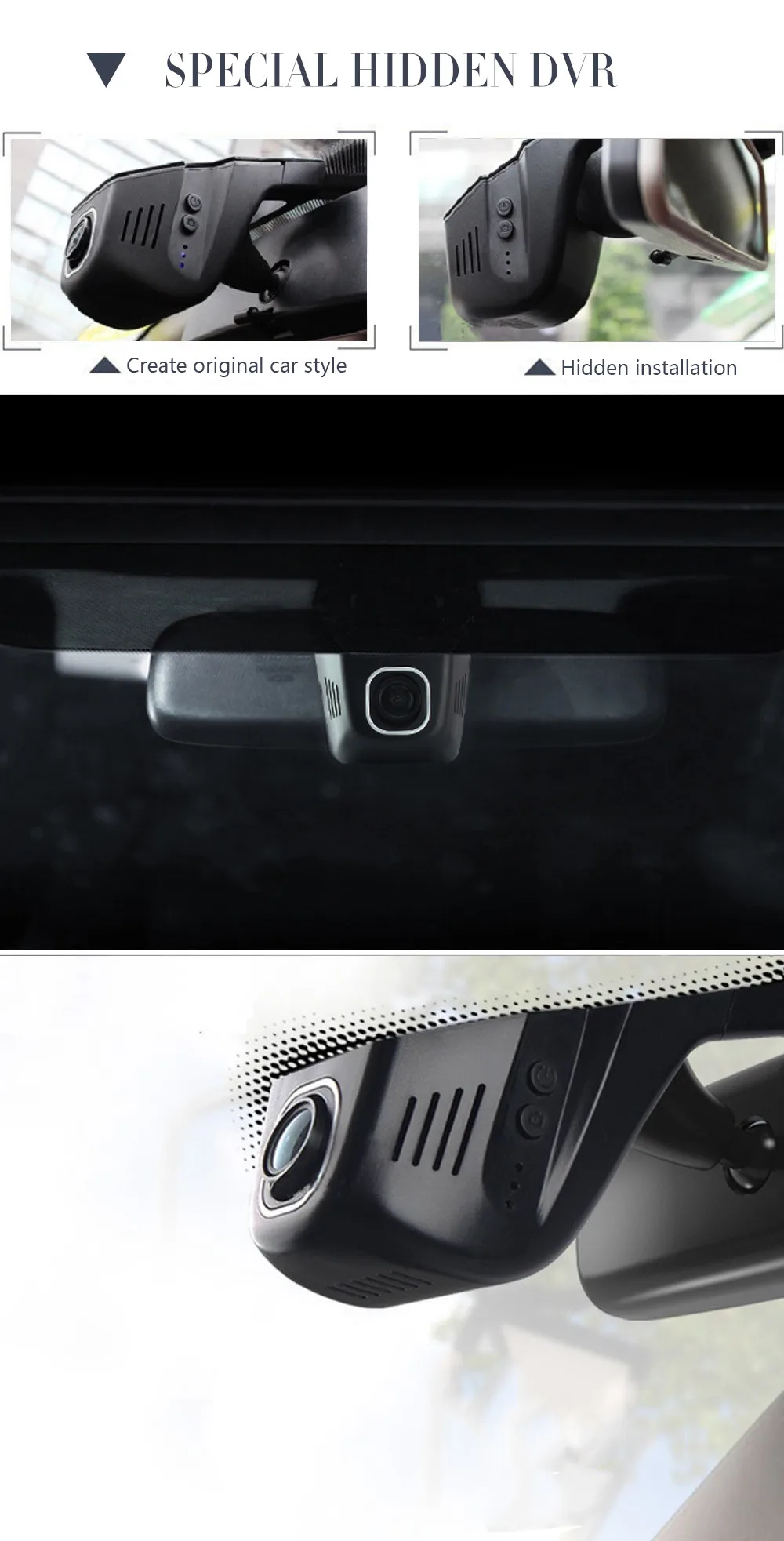 Универсальный Wifi DVR для Toyota/Chevrolet/Ford/Nissan/Kia/Hyundai регулируемый угол управления с