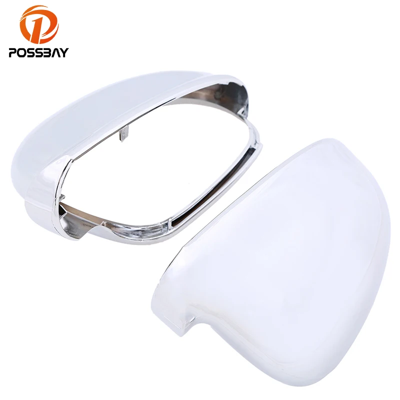 POSSBAY Chrome Car Side Rearview Mirror Caps Mirrors Cover Trims for VW